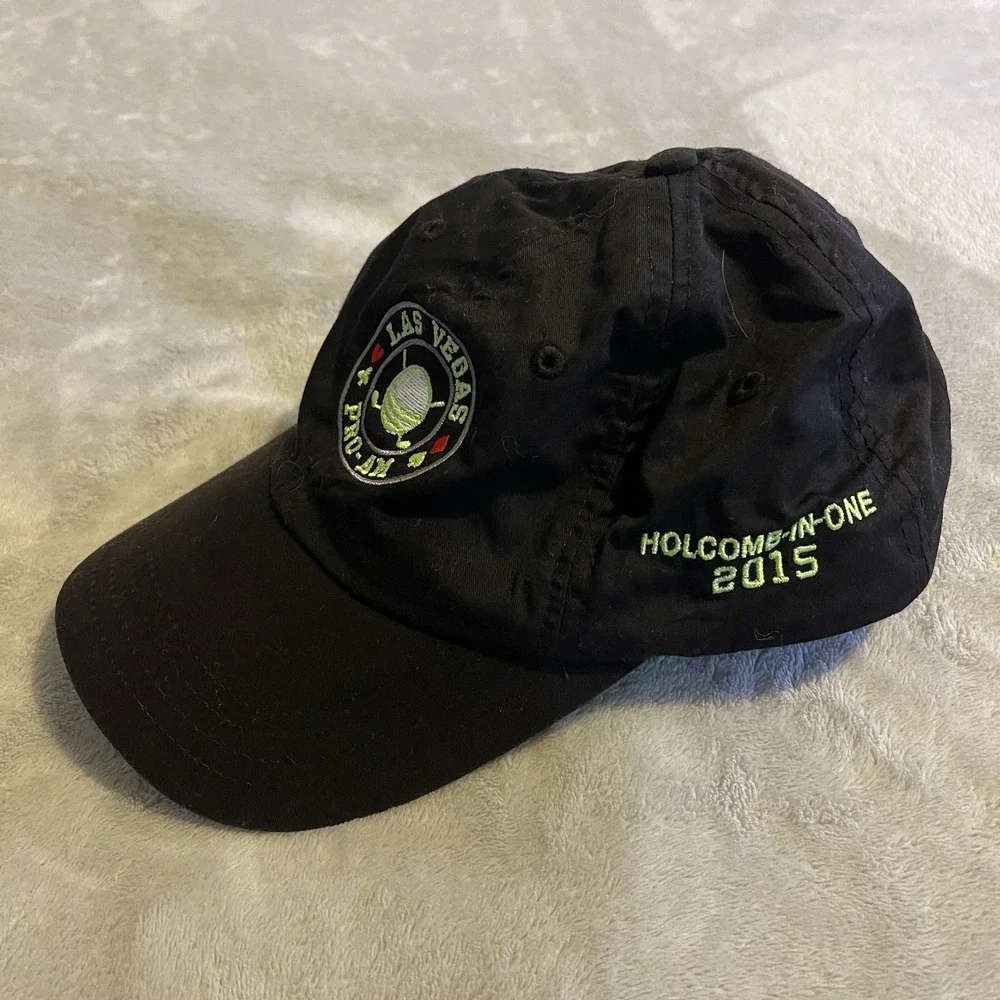 Las Vegas Hat Men One Size Black Baseball Cap Adjustable Workout Lightweight Gym